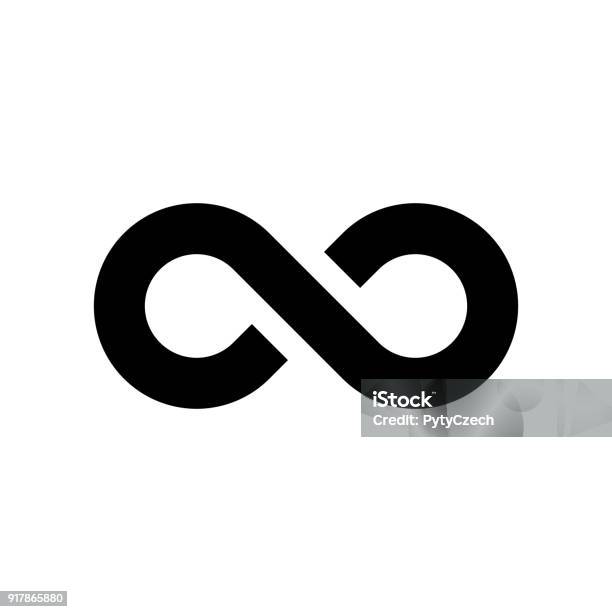 Black Infinity Symbol Icon Simple Flat Vector Design Element Stock Illustration - Download Image Now