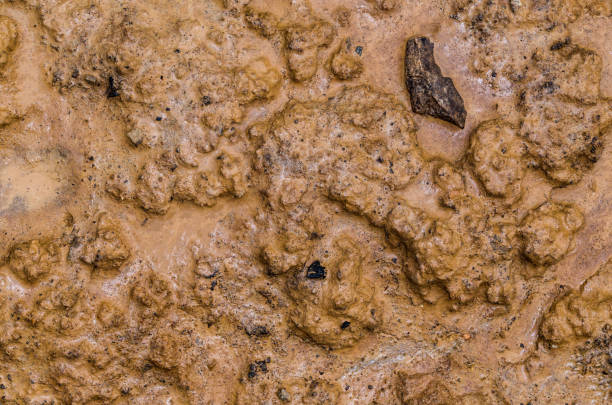 istock Clay after a rain. Off-road. Clay. The land eroded. 917866072