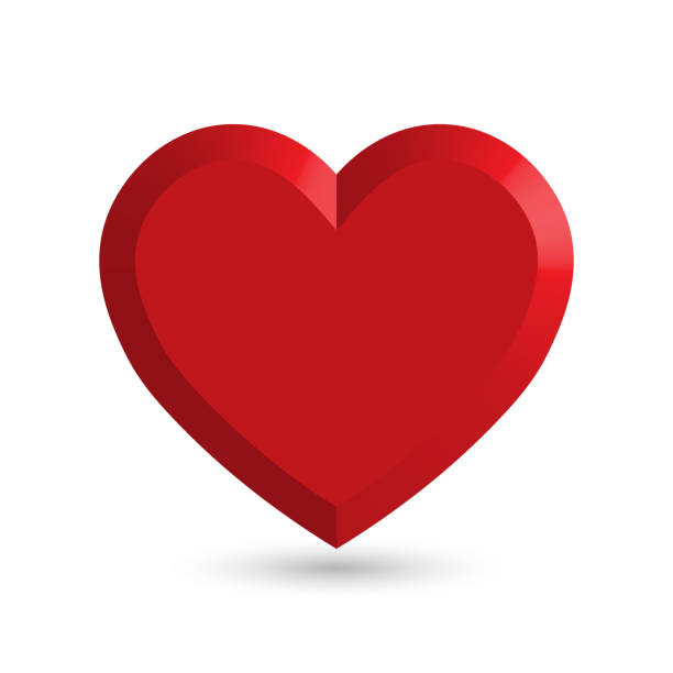 레드 심장입니다. 떨어진된 그림자와 3 차원 벡터 개체 - heart shape valentines day love backgrounds stock illustrations