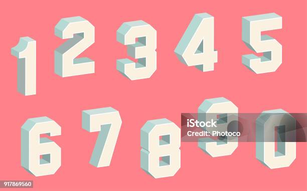 3d 블록 번호 숫자에 대한 스톡 벡터 아트 및 기타 이미지 - 숫자, 3차원 형태, 등측투영법