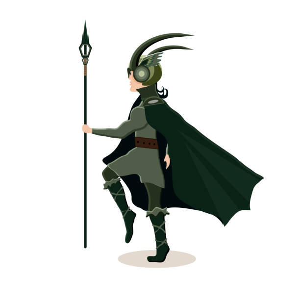  Ilustración de Personaje De Dibujos Animados De Vikingos Dios Escandinavo Loki Ilustración De Vector Estilo Plano y más Vectores Libres de Derechos de Vector