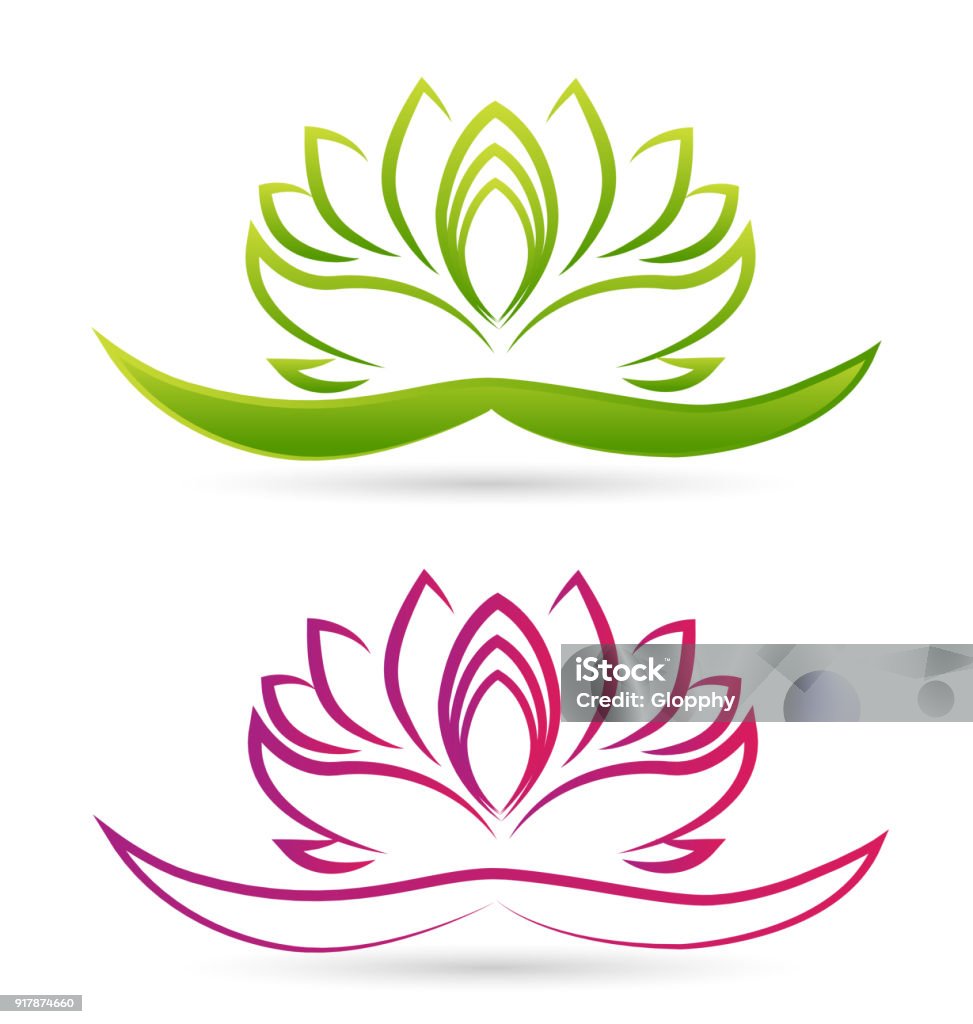 Lotus flower vector Set lotus massage flower people figure icon vector image Abstract stock vector