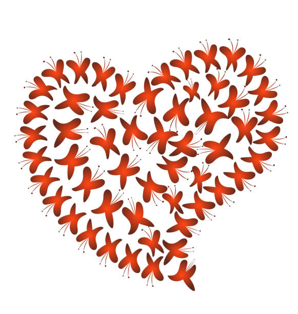 istock Valentine's day love heart made with butterflies icon design 917874694