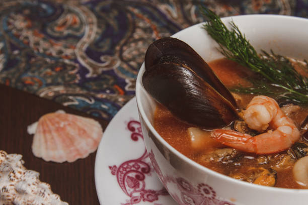 istock Seafood soup, shrimp and mussels 917881304