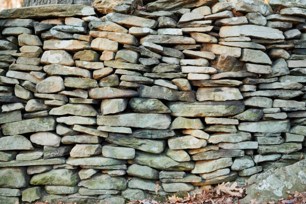 istock Stone wall defining the area of a field 917882518
