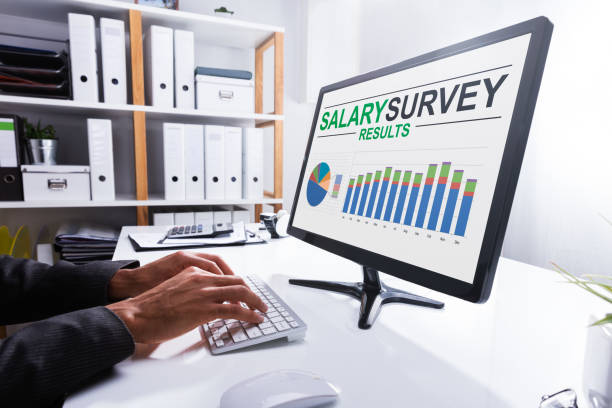 istock Businessperson Analyzing Salary Survey Results On Computer 917884982