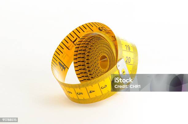 Yellow Measuring Tape Stock Photo - Download Image Now - Centimeter, Color Image, Cut Out