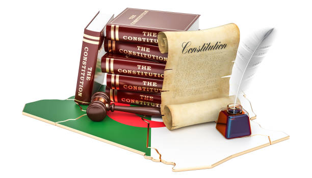 Constitution of Algeria concept, 3D rendering
