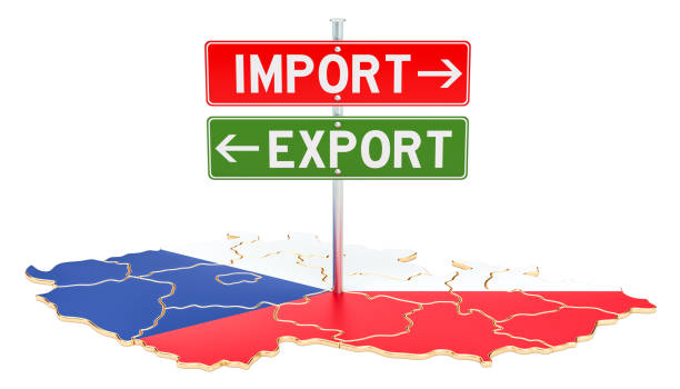 istock Import and export in Czech Republic concept, 3D rendering isolated on white background 917891734