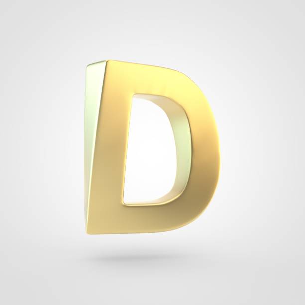 istock 3D rendered golden letter D uppercase isolated on white background. 917892726