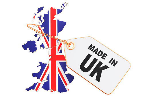 Made in United Kingdom concept, 3D rendering isolated on white background
