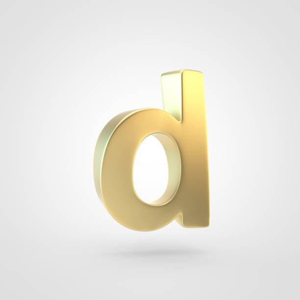 istock 3D rendered golden letter D lowercase isolated on white background. 917892780