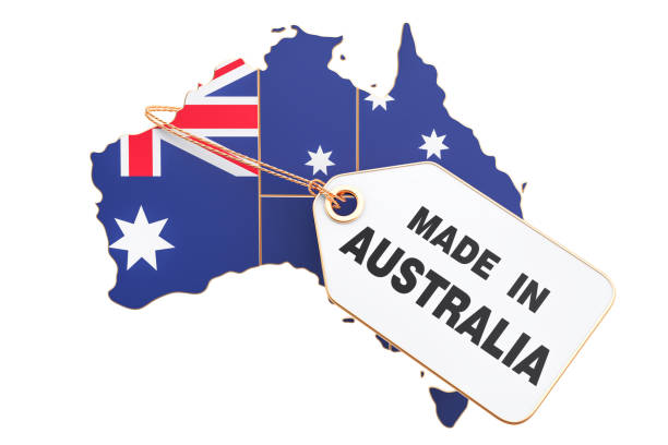 Made in Australia concept, 3D rendering isolated on white background