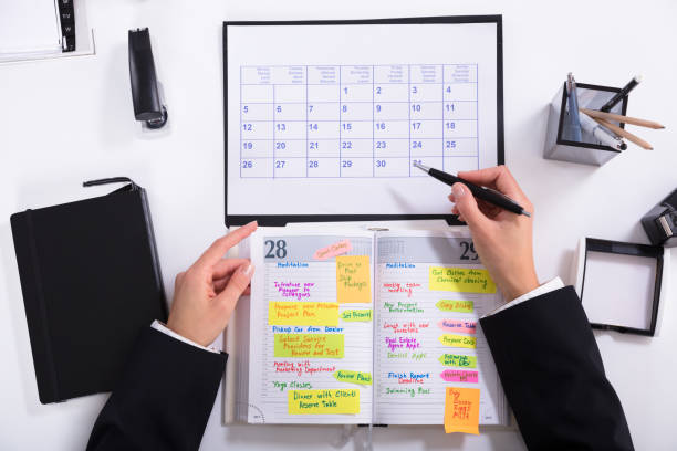 istock Businesswoman Marking Schedule 917893144