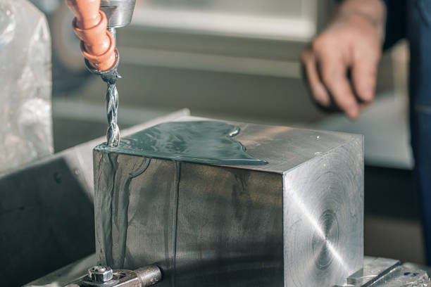 istock Employee drilling. Metal drilling. Metal workshop. 917893160