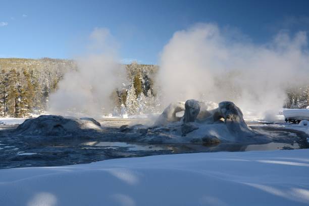 istock Grotto Geyser in the Upper Geyser Basin in Winter 917897358