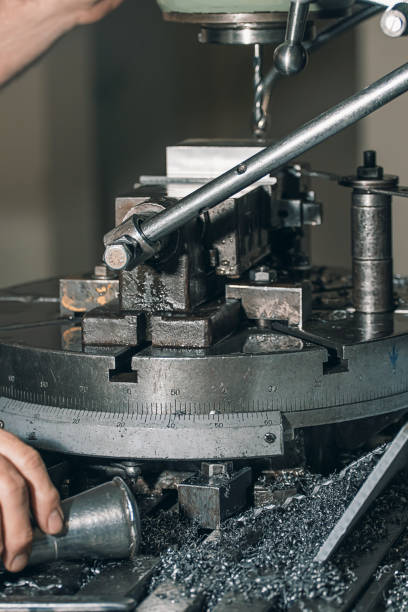 istock Employee drilling. Metal drilling. Metal workshop. 917899558