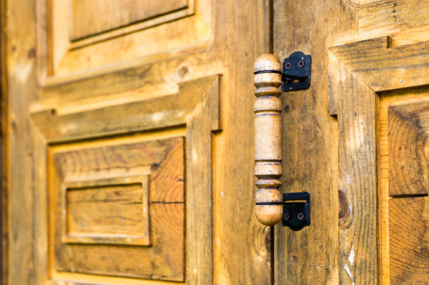 istock Old entrance door in a small town 917899618