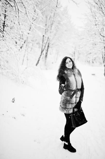 istock Elegance curly girl at winter day 917901400