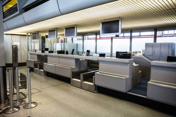 istock Checkin area at modern airport 917906422