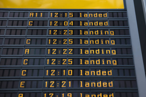istock Flight information board in airport 917906460