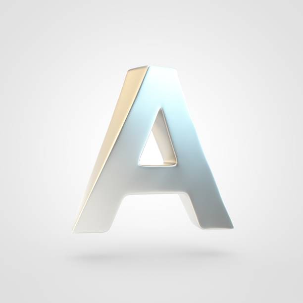 istock 3D rendered silver letter A uppercase isolated on white background. 917907406