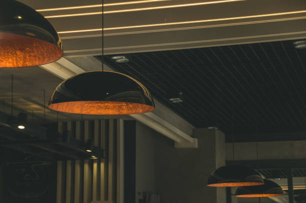 istock Modern interior lamps in the cafe 917907810