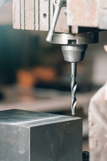 istock Metal drill Close-up. Metal workshop. 917907872