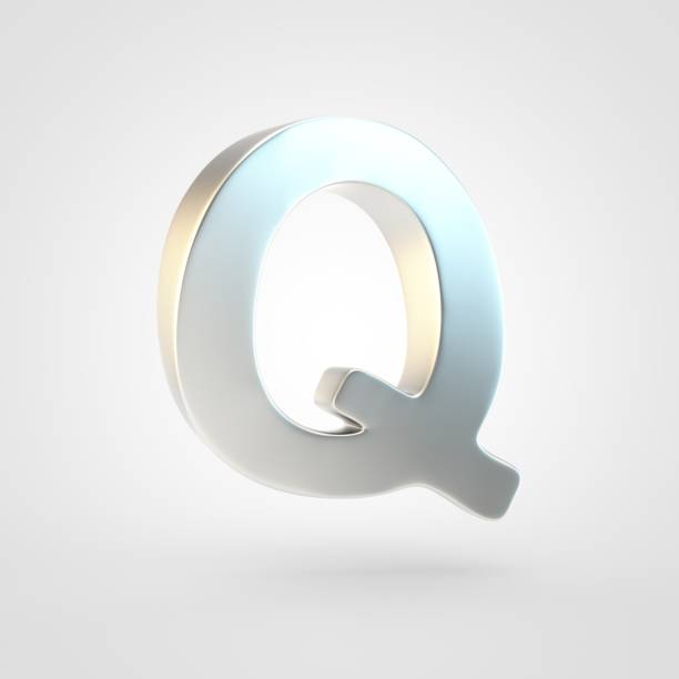 istock 3D rendered silver letter Q uppercase isolated on white background. 917908032