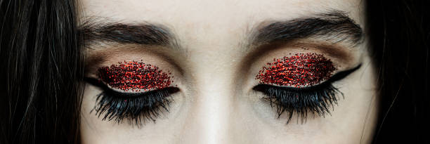 istock Bright glitter red make up for party 917908710