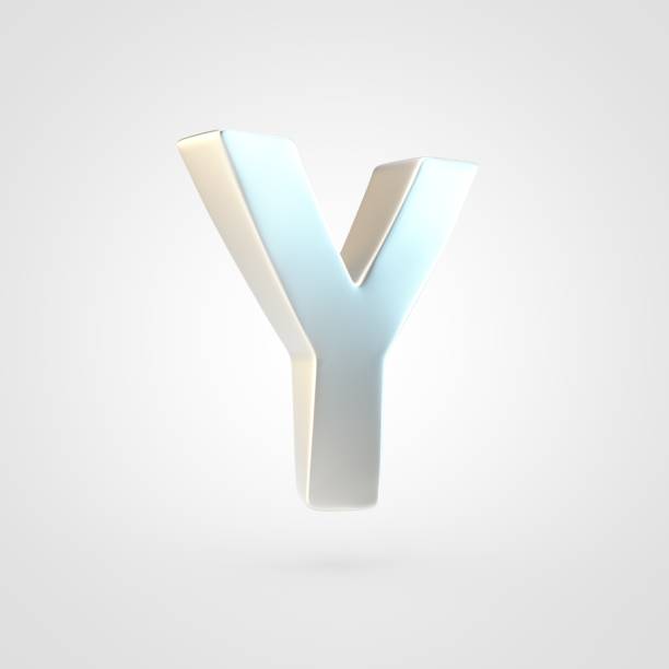 istock 3D rendered silver letter Y uppercase isolated on white background. 917908736