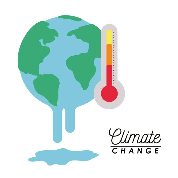 ilustraciones, imágenes clip art, dibujos animados e iconos de stock de efectos del cambio climático - cambio climatico