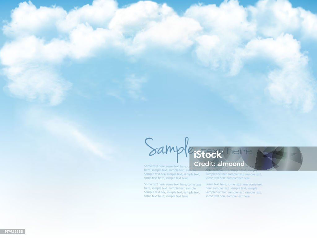 Blue sky with clouds. Vector background Sky stock vector