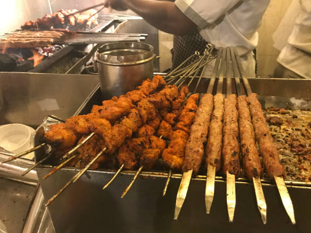 Mutton kebabs stock photo