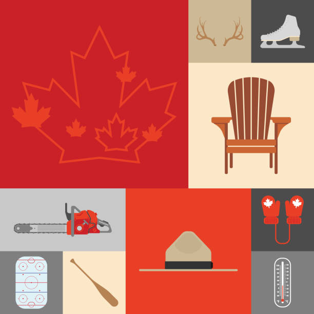 Canadian Symbols A group of classic Canadian symbols. rcmp stock illustrations