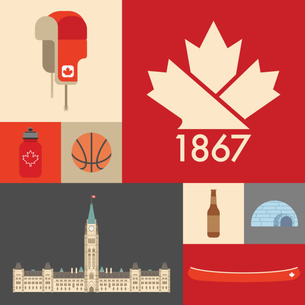illustrations, cliparts, dessins animés et icônes de grille symbolique canadien - canadian icon
