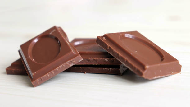 istock A pile of chocolate on the bright background. 917947552