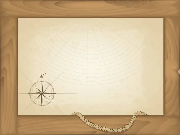 istock vector photo frame made of wood. isolated on a white background. rope. old map with compass 917947892