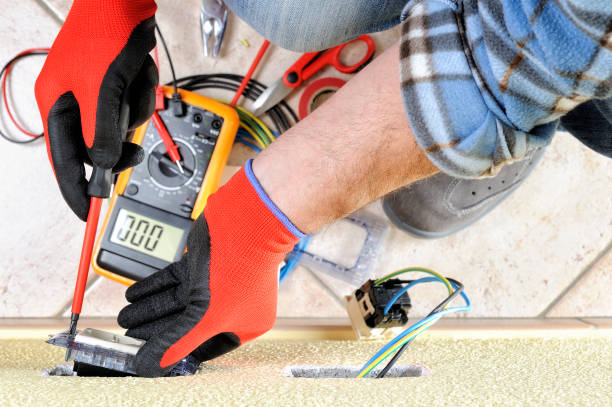 istock Electrician technician at work with safety equipment on a residential electrical system 917953656