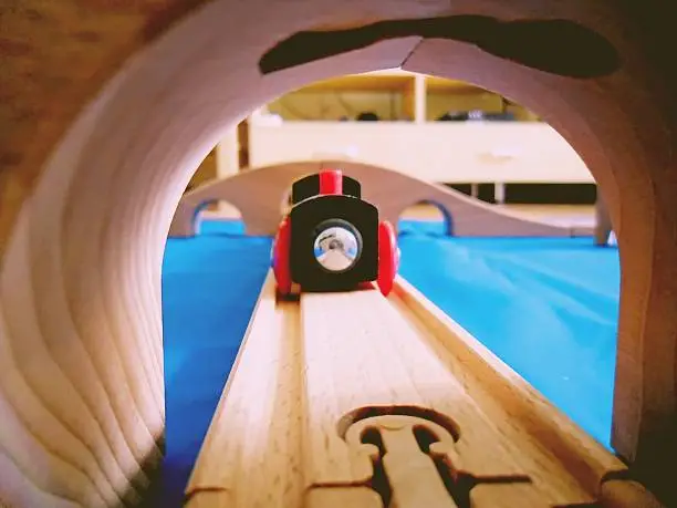 Wooden Toy Train and Rail for Kids