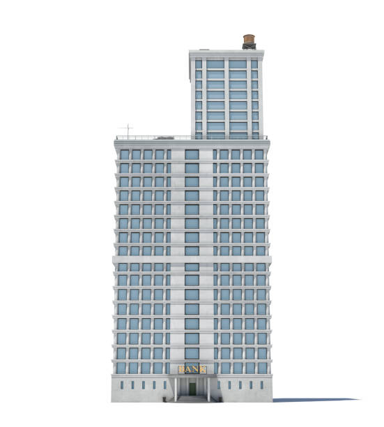 istock 3d rendering of a white high office building with many large windows 917971694