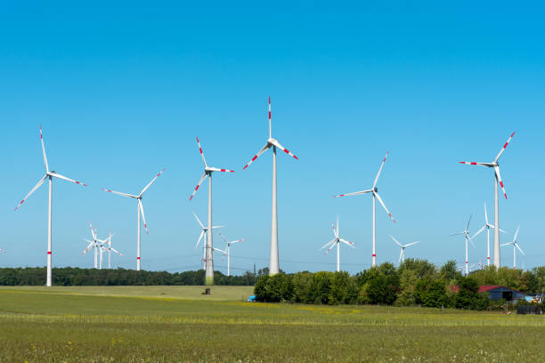 istock Wind energy plant on a sunny day 917980162
