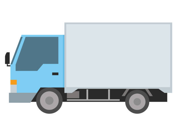 lieferung auto - pick up truck illustrations stock-grafiken, -clipart, -cartoons und -symbole