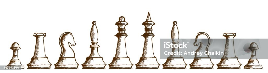 xadrez peças vetor esboço ícone Projeto ilustração. olímpico