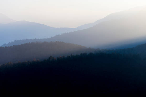 istock Foggy mountain landscape 917999058