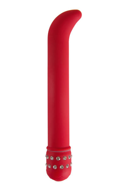 istock Red vibrator with crystals  for G-spot 918002534