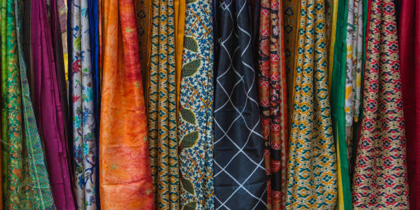colorful indian sari fabric/ textile