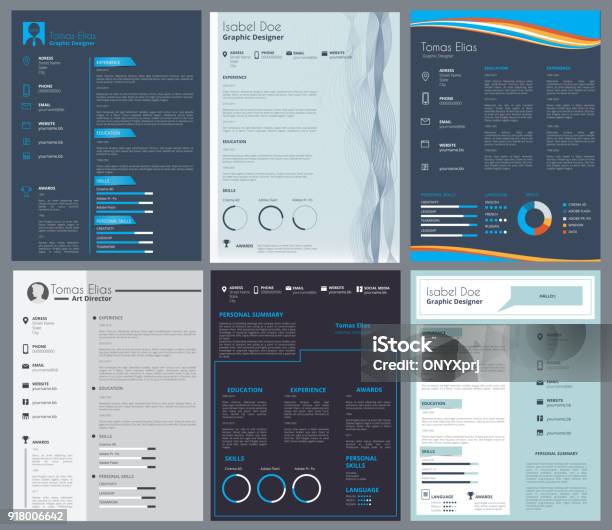 Cv Eller Meritförteckning Formgivningsmall Med Plats För Text-vektorgrafik och fler bilder på CV