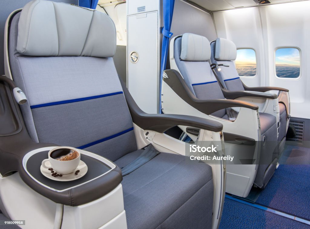 Business Klasse Flugzeug innen - Lizenzfrei Flugzeug Stock-Foto