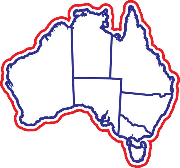 Vector illustration of Australian Territories Outline